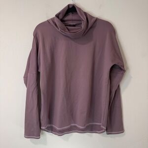 Youer Womens Cowl Neck Pullover L Purple Excellent Recycled Activewear Top